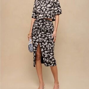 Maje Palm Print wrap Skirt SZ 40 NEW!